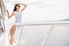 A women on board a yacht