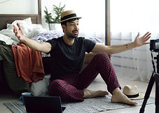 Influencer presenting clothes