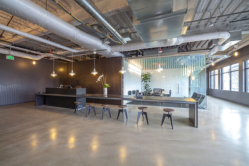Modern architecture of office reception area