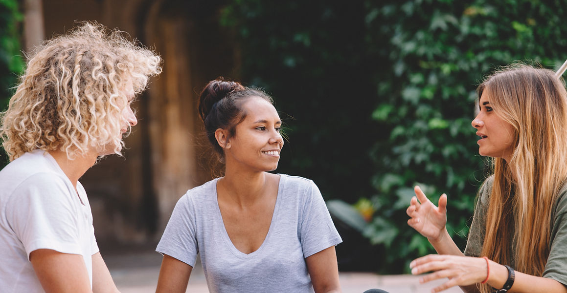 Friends Talking Outside
