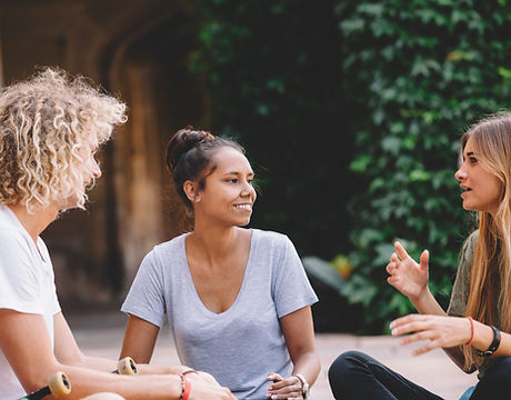 Friends Talking Outside