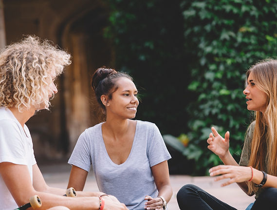 Friends Talking Outside