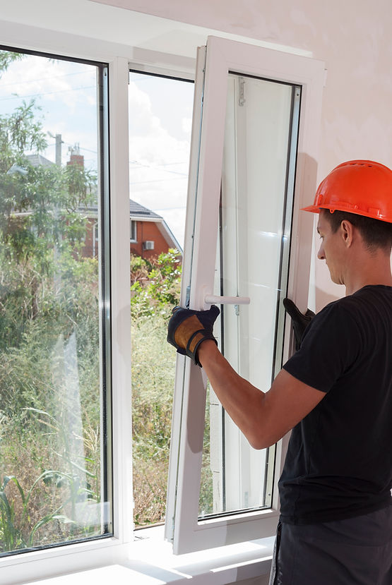 Window installer at work