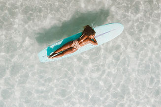 Woman Surfboard Relaxation