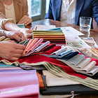 Fabric swatches on table