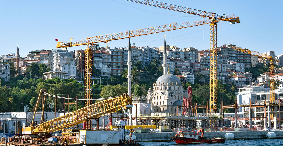 Mosque Behind Construction Site