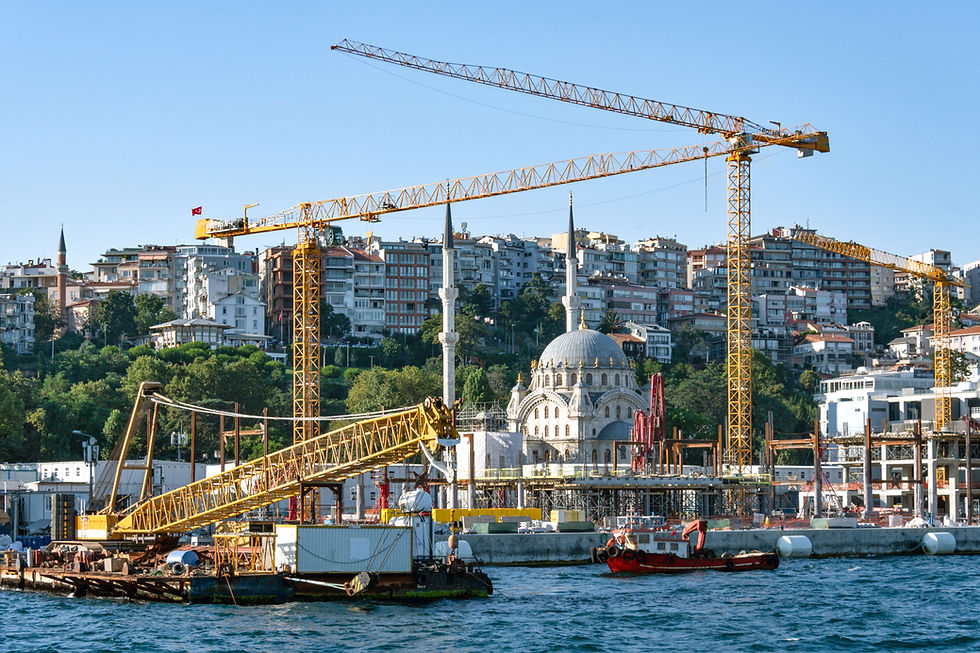 Mosque Behind Construction Site