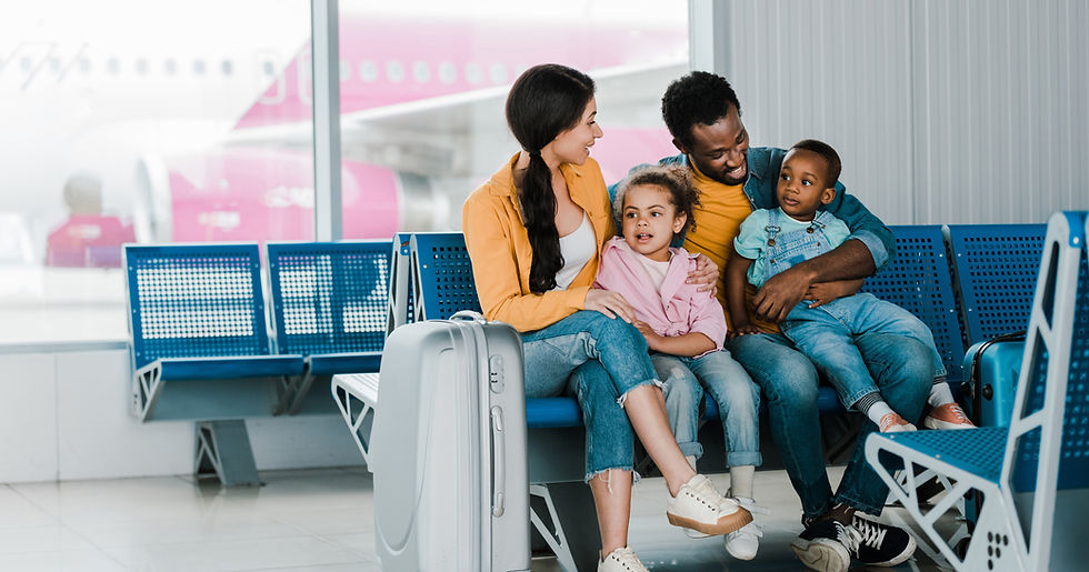 Family at Airport Gate