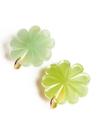 Green Flower Earrings