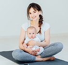 Mother and Son on Yoga Mat