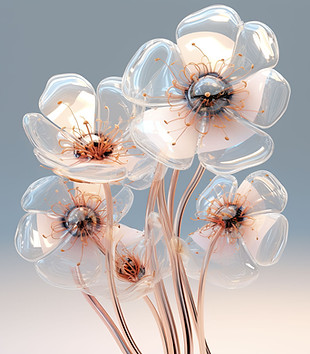 Glass Flower Sculpture