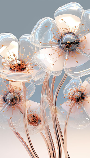 Glasblomskulptur