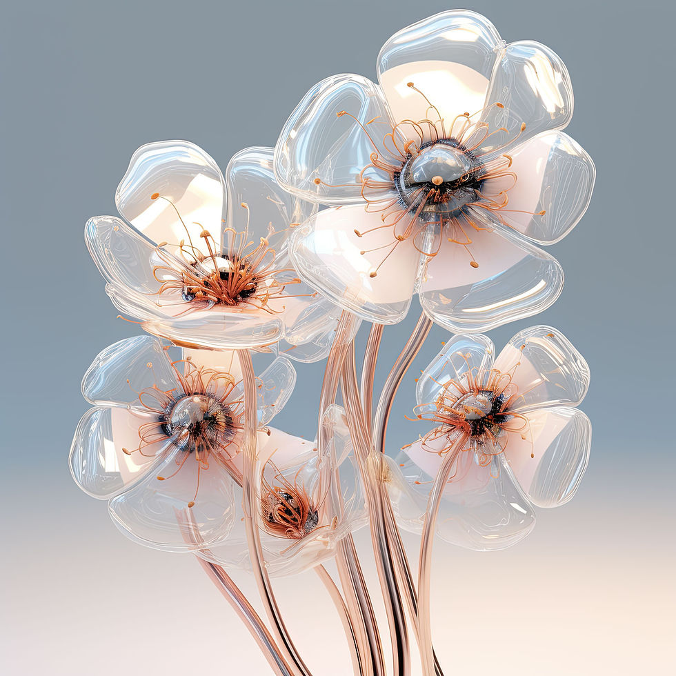Crystal flower sculpture