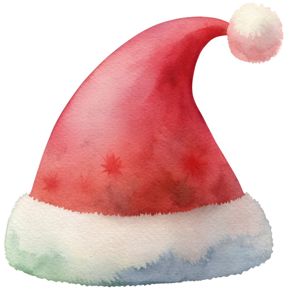 Bonnet de Père Noël aquarelle