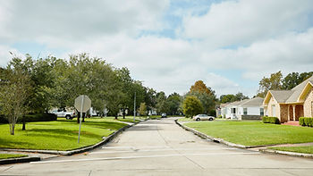 A residential street way.