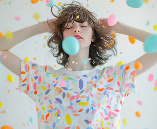 Moment confettis colorés