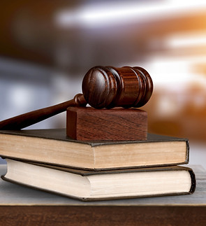 Judge's Gavel on Books