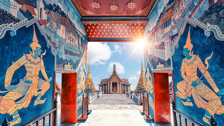 Gemälde an der Wand des Tempels