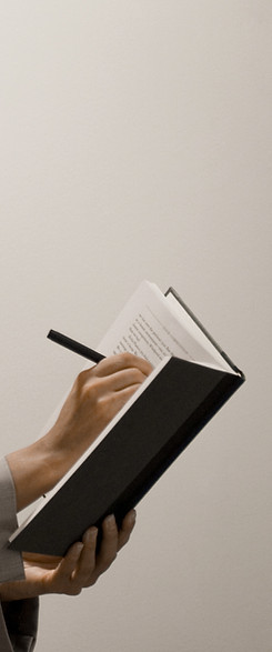 Website copywriter Mike Peake's hand writing in a journal