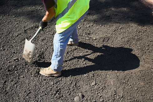 Construction worker with spade