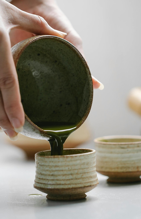 Pouring Matcha Tea