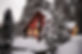 Mountain cabin in winter