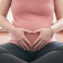 Pregnant woman meditating