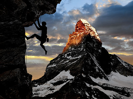 Mountain climber silhouette