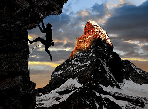 Mountain climber silhouette