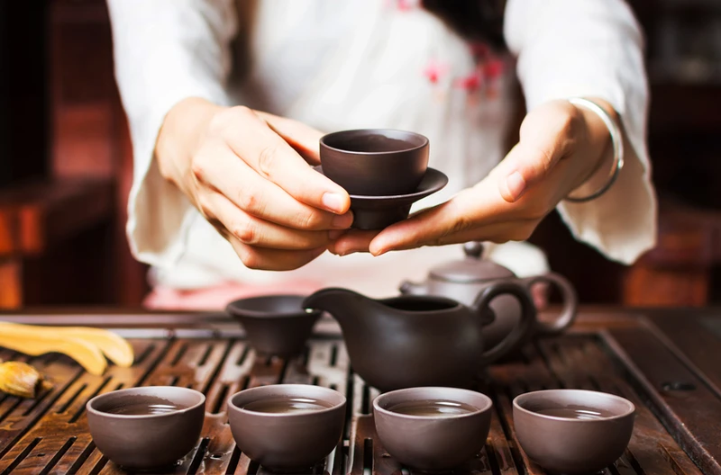 Teekann und Teetasse