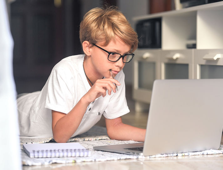 A child getting online educational therapy for dyslexia and ADHD