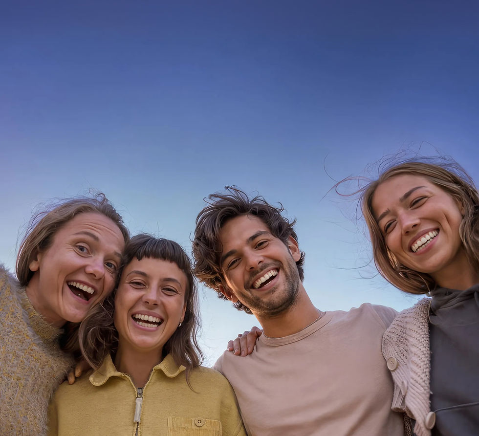 Group Smiling Outdoors