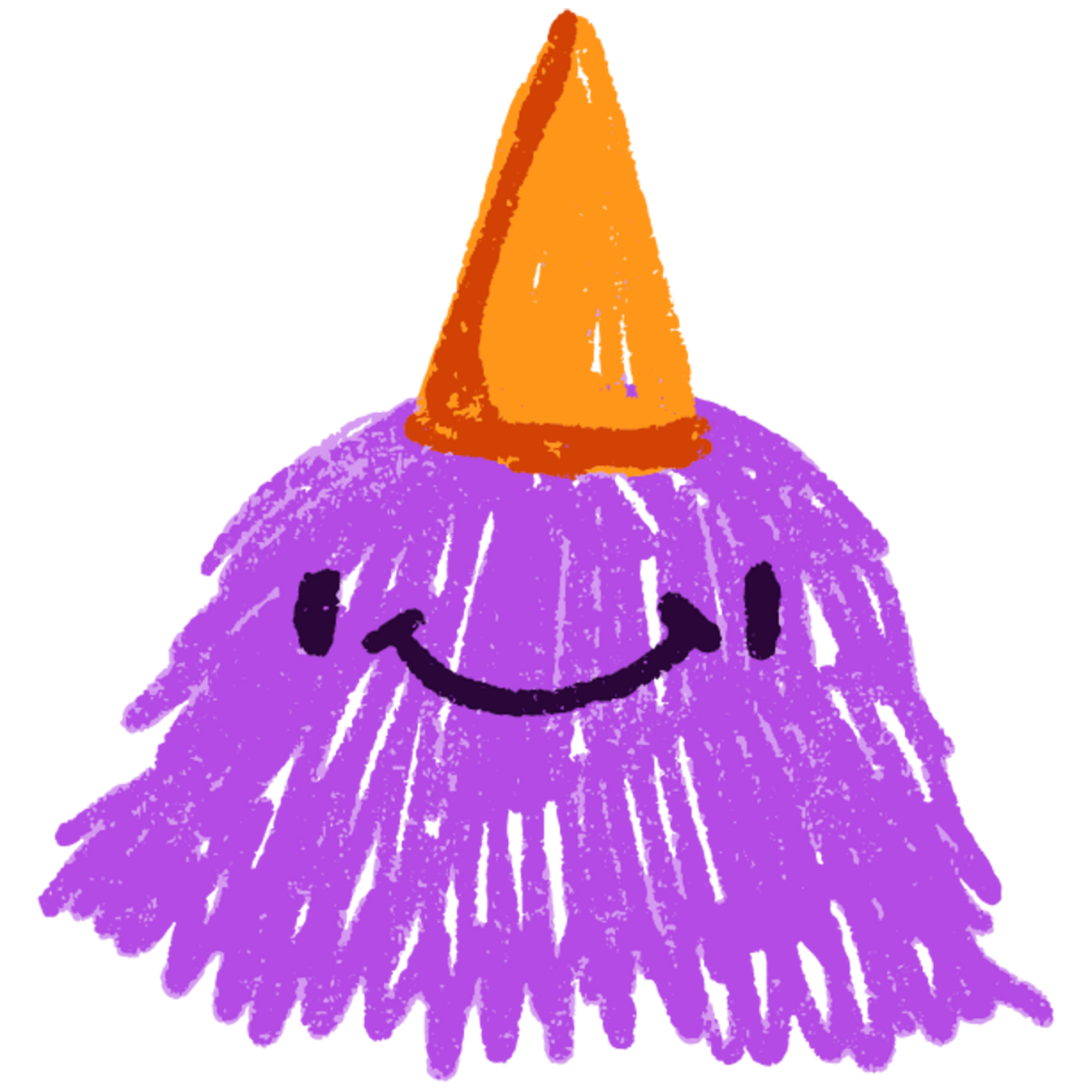 Purple Smiling Cartoon Character