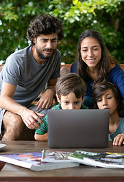 Family Using Laptop