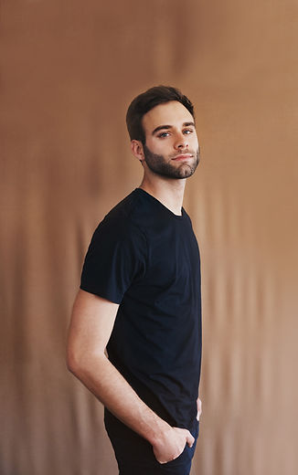 Young Man in Black T-shirt