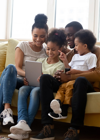 Family with Tablet
