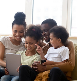 Family with Tablet
