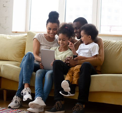Family with Tablet