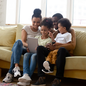 Family with Tablet