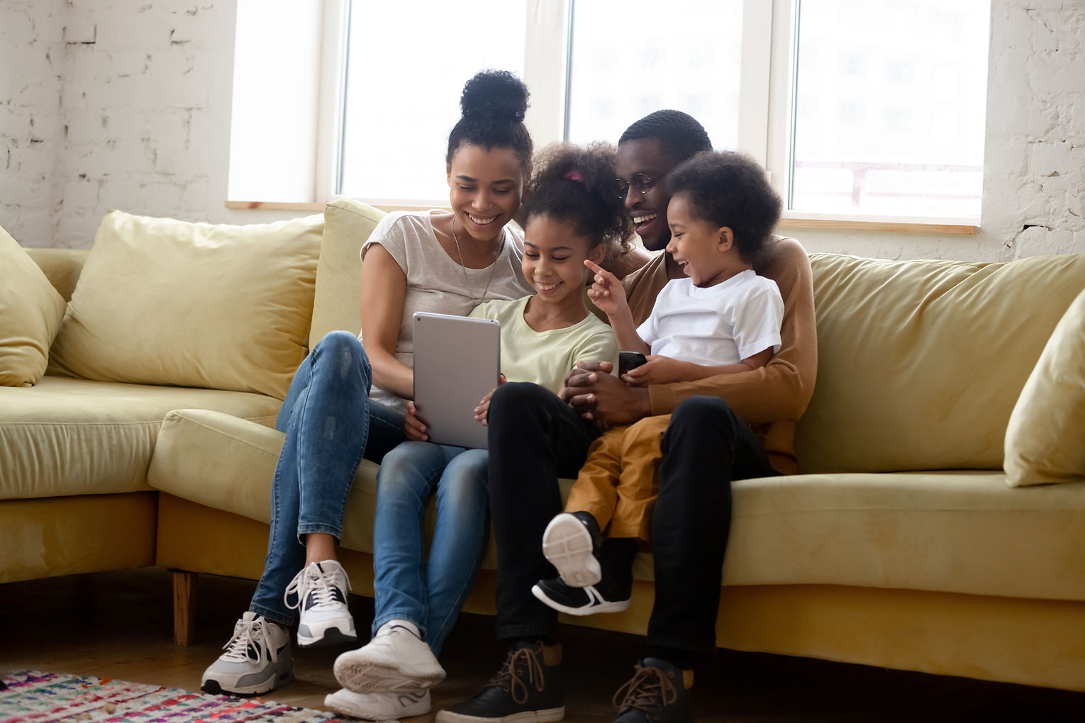 Family with Tablet