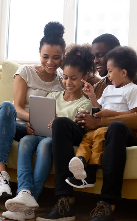 Family with Tablet