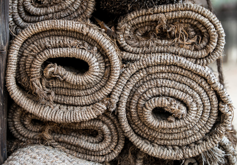 Stacked Floor Mat Rolls