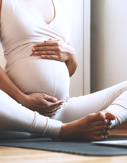 Prenatal Yoga with Laptop