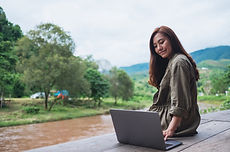 Woman Using Laptop