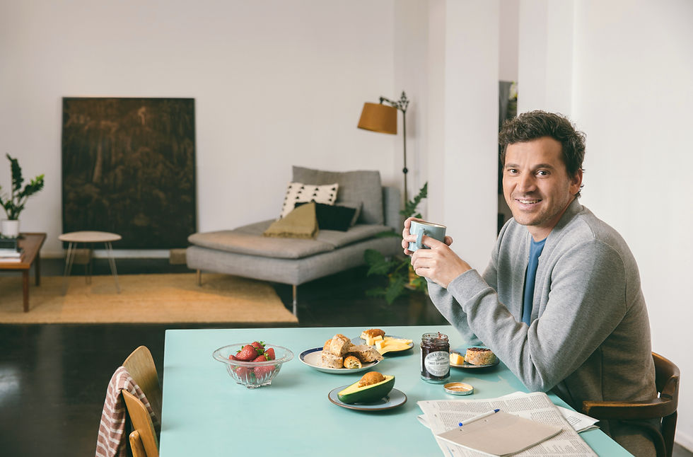 Man Enjoying Breakfast