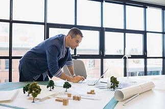 architectural models and blueprints