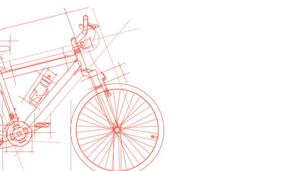 Line art bicycle graphic