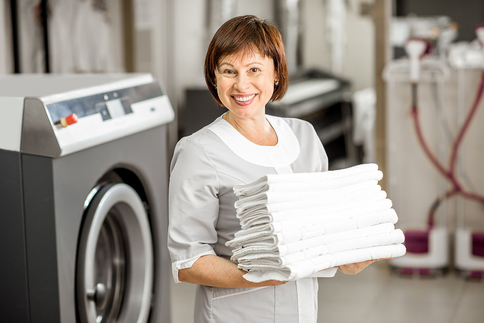 Laundry Worker Smiling