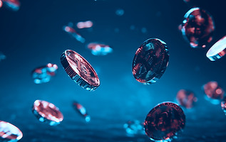 Floating Bitcoin Coins