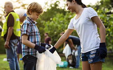 Picking up trash